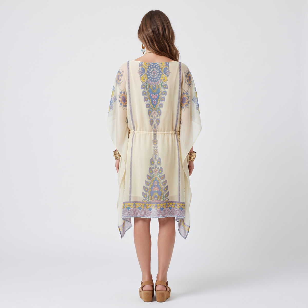 ETRO Printed Drawstring Kaftan Cover-Up - view 5