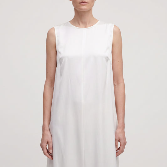 MIIN Sleeveless White Satin Maxi Dress - view 2