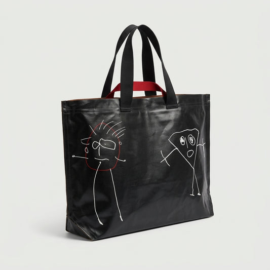 PLAN C Large Printed Shopper Bag - view 2