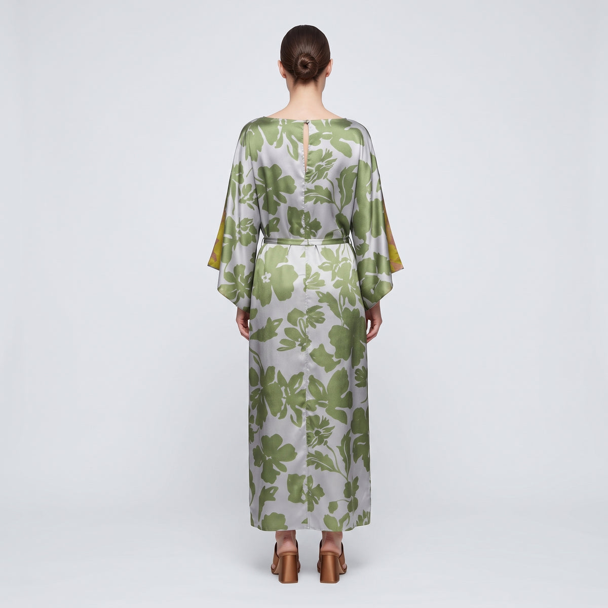 Floral Printed Silk Midi Dress