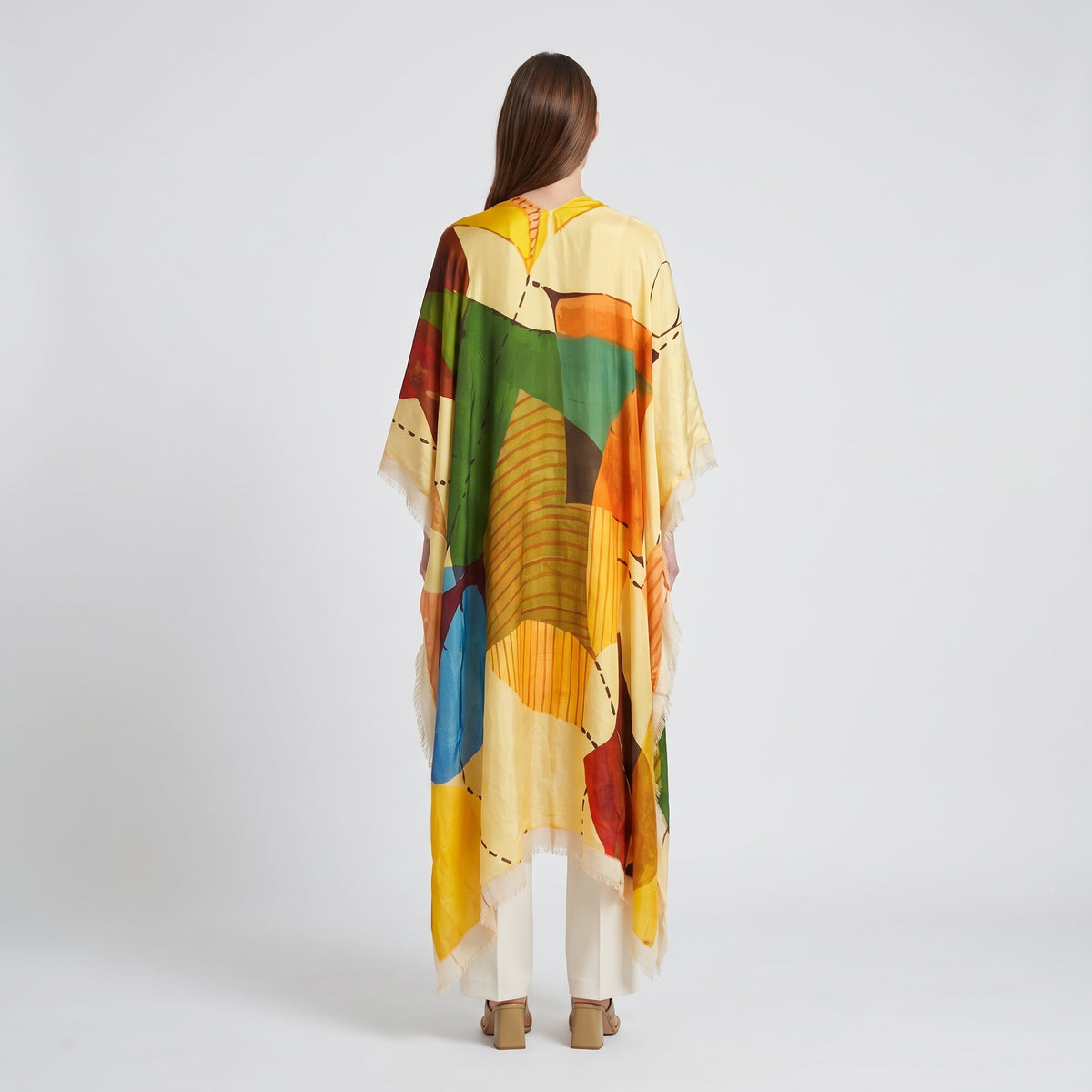 MAISON PASSAGE Abstract Print Geometric Kimono - view 5