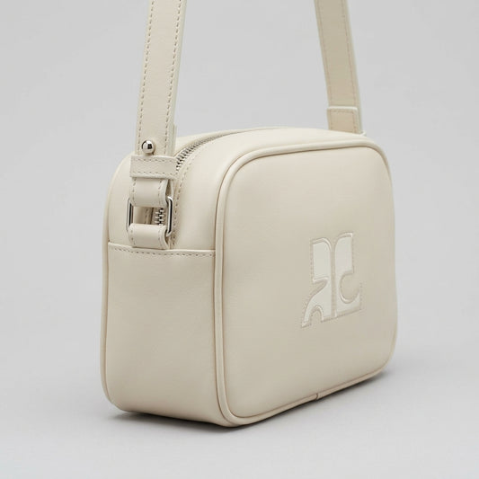 COURREGES Mastic Grey Leather Camera Bag - view 2