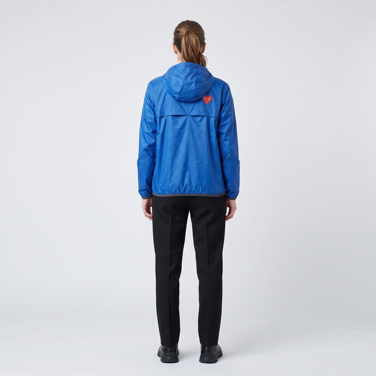 PLAY COMME DES GARCONS Blue Half-Zip Hooded Jacket KWAY X CDG PLAY - view 5