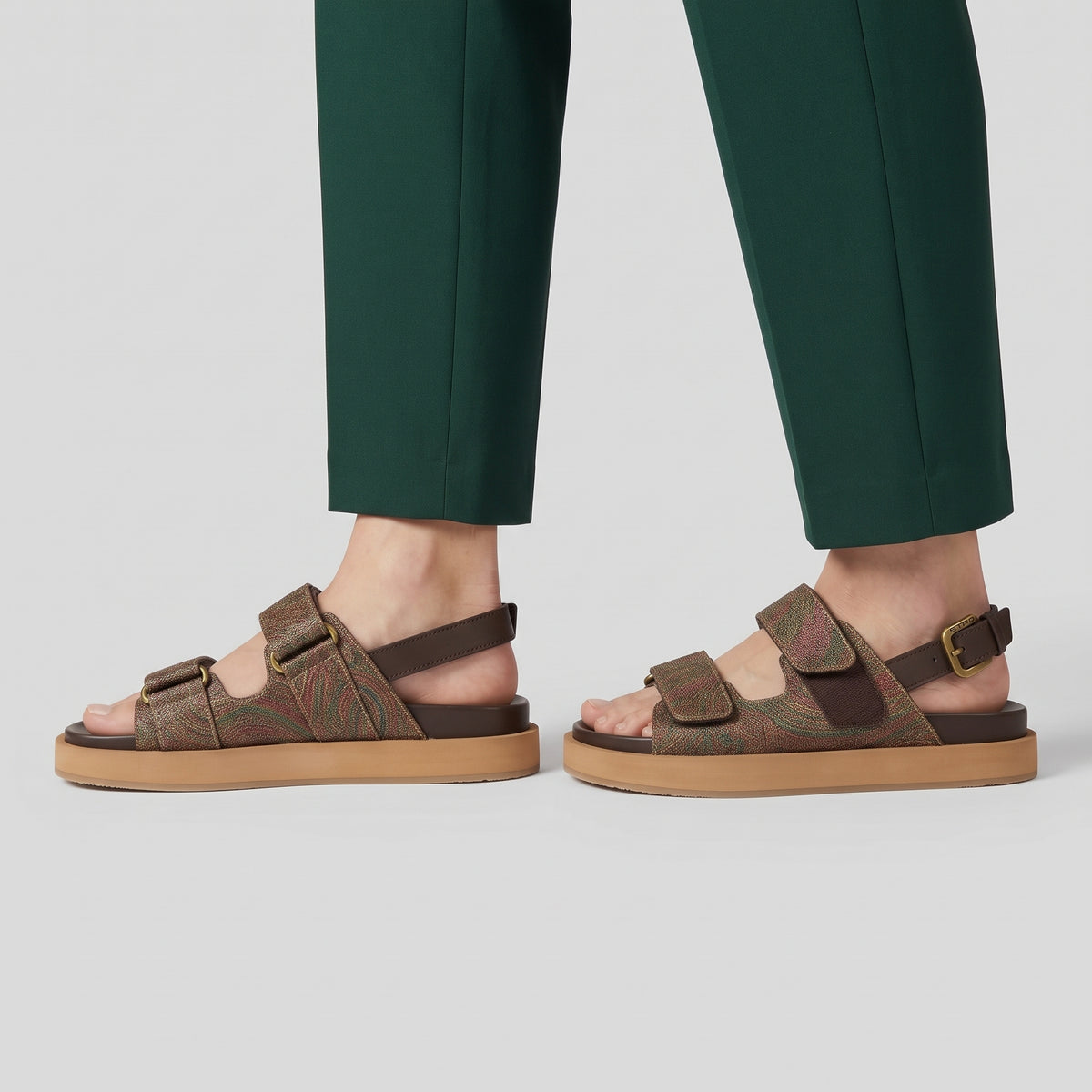Paisley Print Platform Sandals