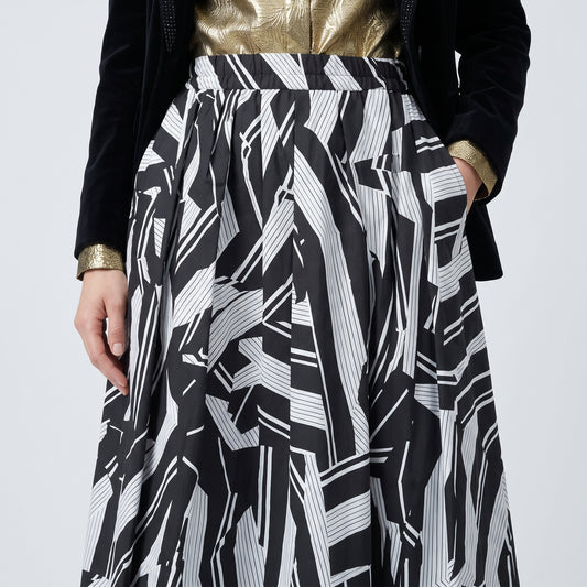Abstract Geometric Midi Skirt