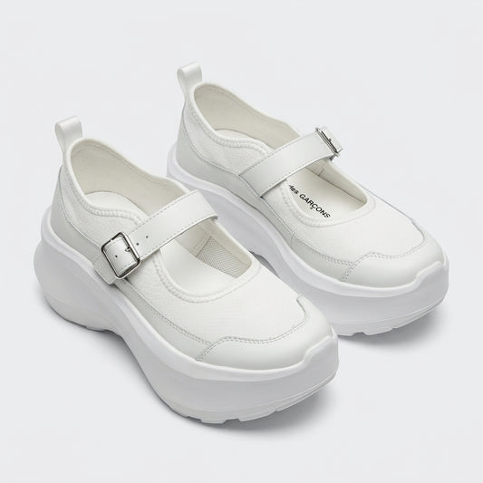 White Platform Mary Jane Sneakers