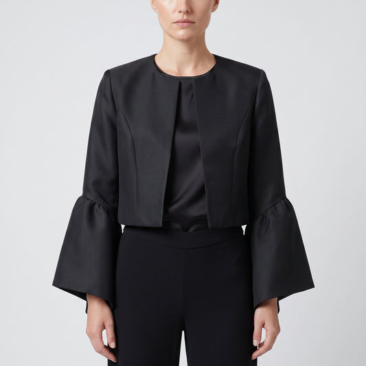 EDWARD ARSOUNI Elegant Bell Sleeve Cropped Bolero - view 2