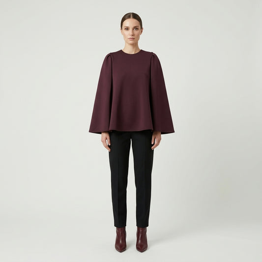 NATAN Burgundy Flared Sleeve Blouse - view 2