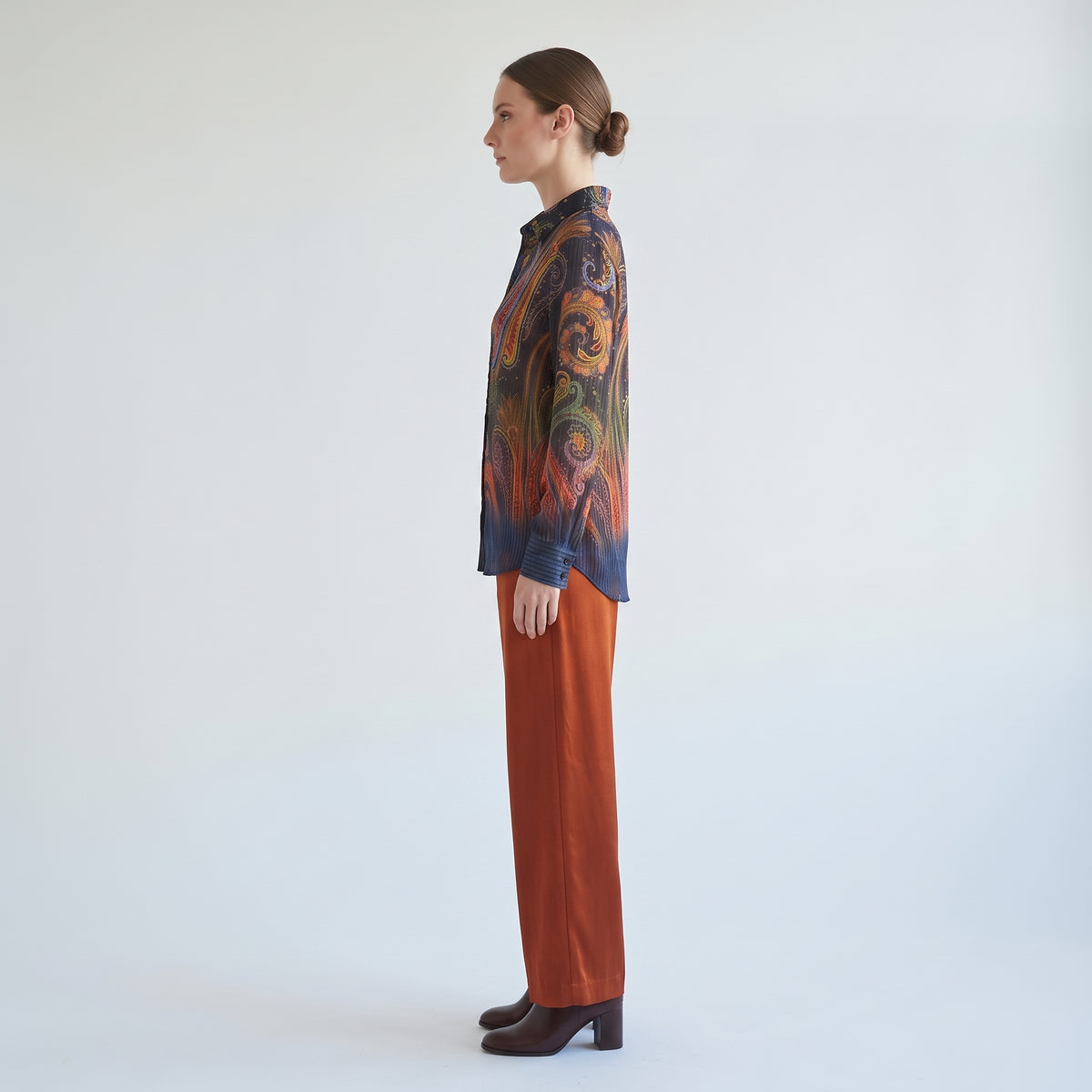 Multicolor Sheer Paisley Shirt