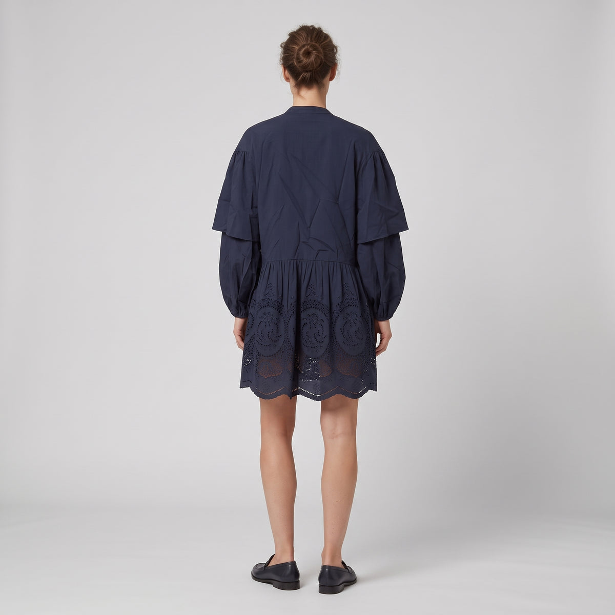 STELLA MCCARTNEY Navy Broderie Anglaise V-Neck Tunic - view 5