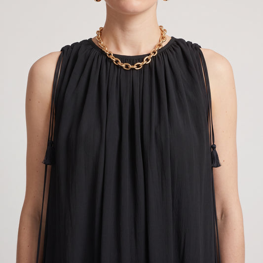 Sleeveless Gathered Maxi Dress