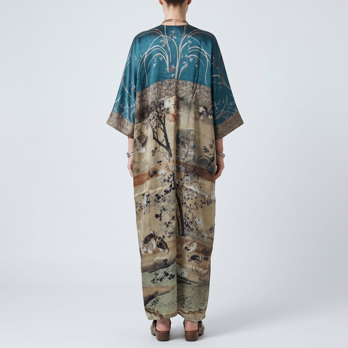Printed Silk V-Neck Dress