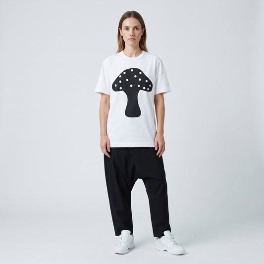 Mushroom Print Cotton T-Shirt