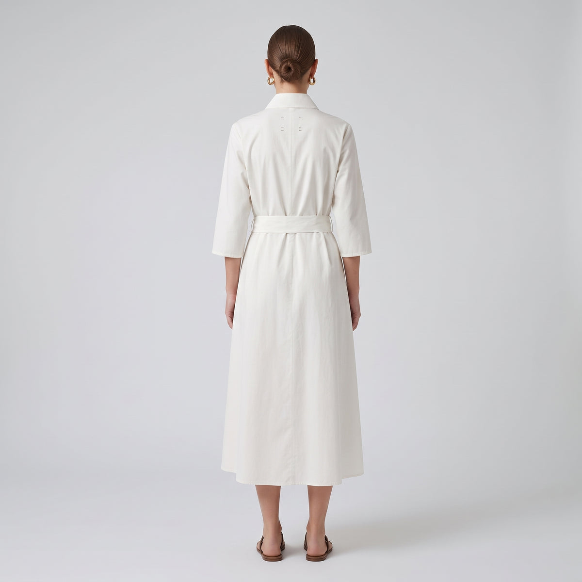 CALCATERRA Belted Cotton Shirt Dress - view 5