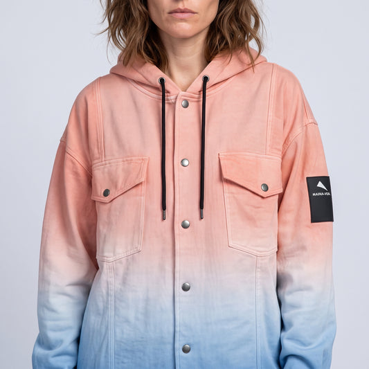 Ombre Hooded Utility Jacket