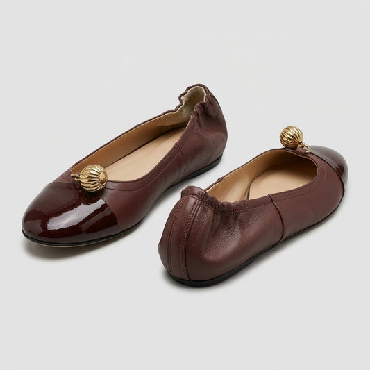 Burgundy Patent Ballerina Flats