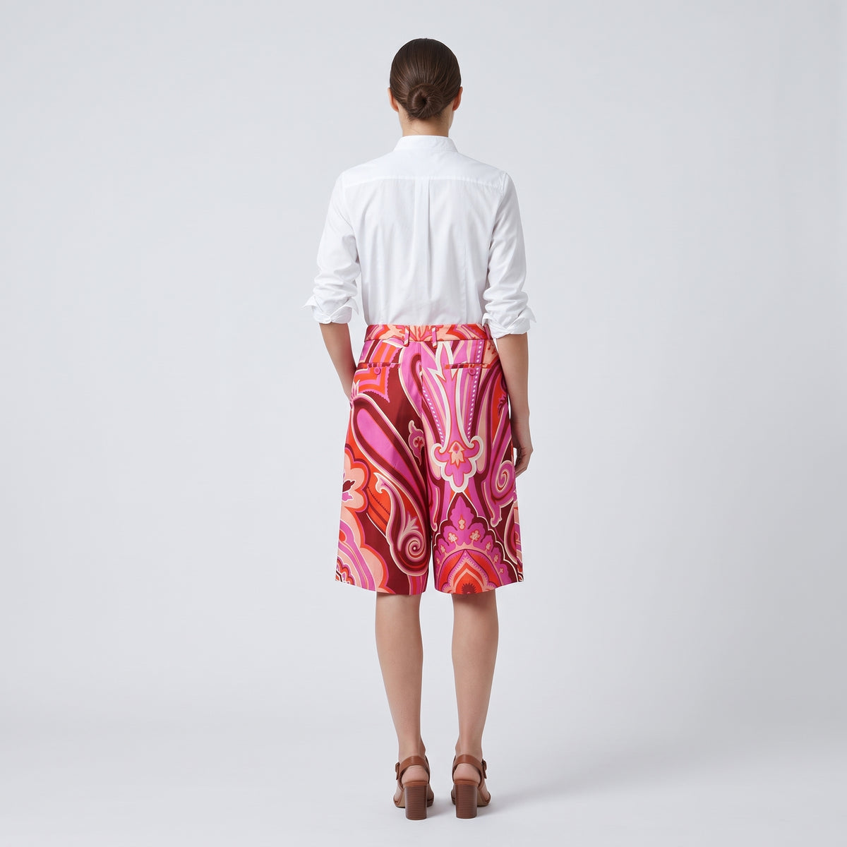 Fuchsia Paisley Wide Leg Trousers
