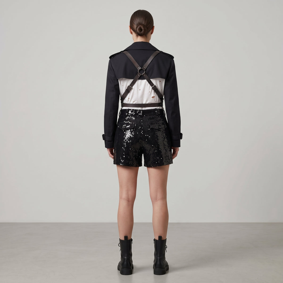 JUNYA WATANABE Black Sequined Tailored Shorts - view 5