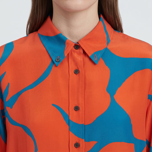 Bold Floral Print Button Shirt