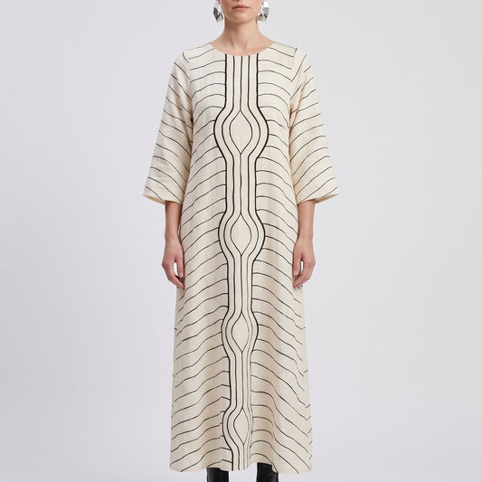 Abstract Line Midi Dress