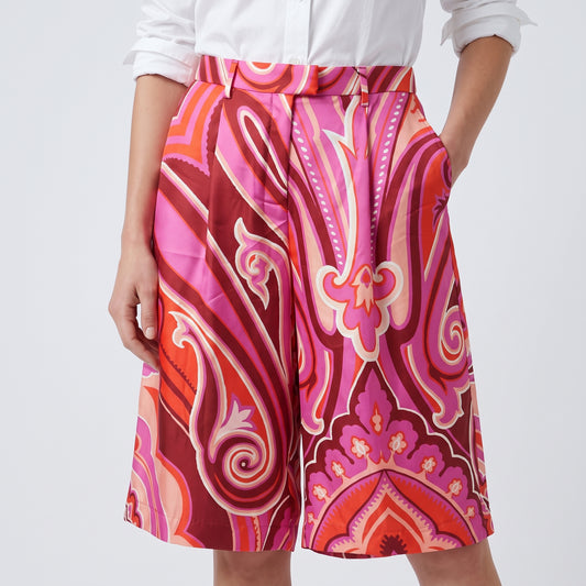 ETRO Fuchsia Paisley Wide Leg Trousers - view 2