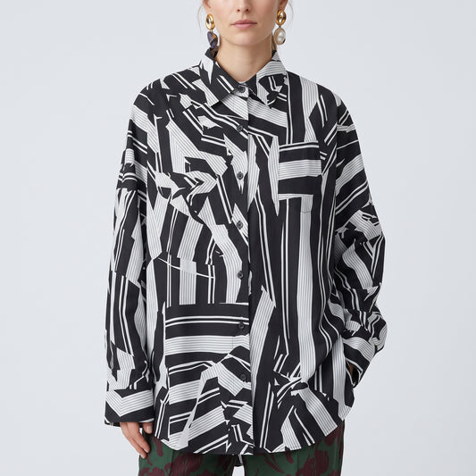 Monochrome Graphic Print Shirt