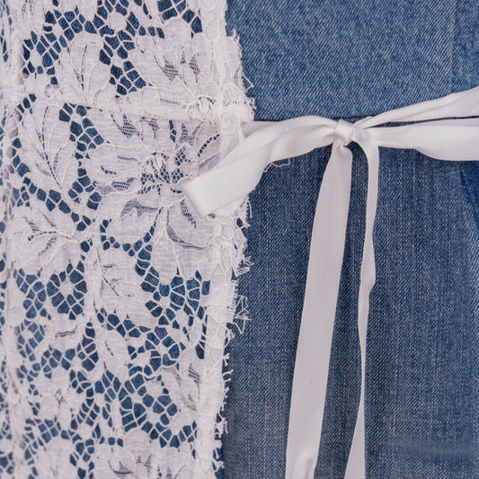 Denim & Lace Maxi Dress