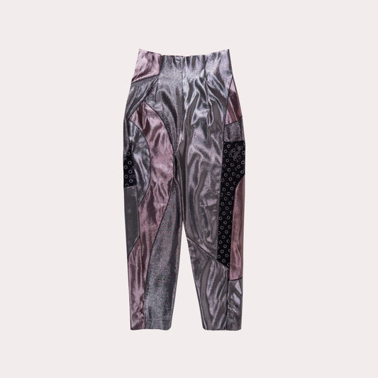 Metallic High-Waisted Trousers
