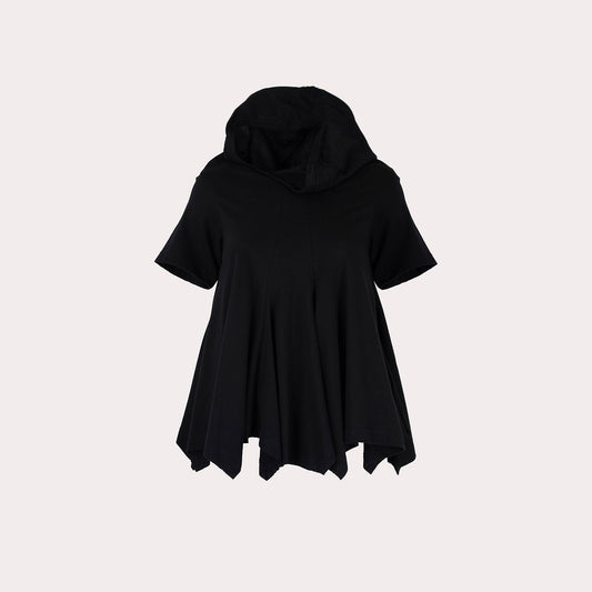Ruffled Hooded Top