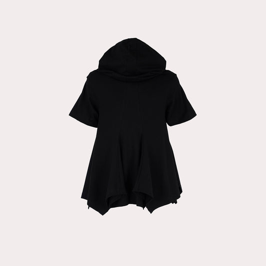 Ruffled Hooded Top