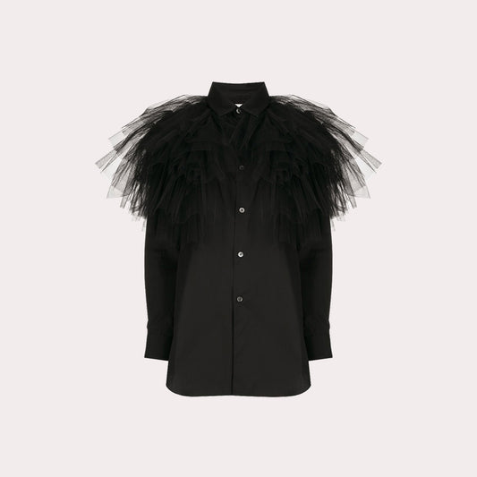 Ruffle Button-Down Shirt