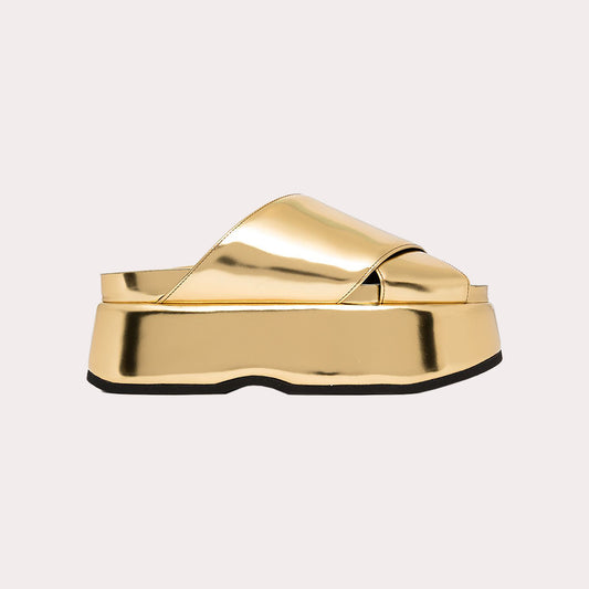 Cross-Strap Platform Sandals