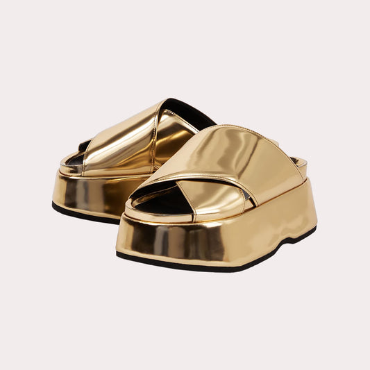 Cross-Strap Platform Sandals