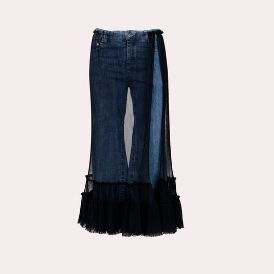 Jeans with Sheer Skirt