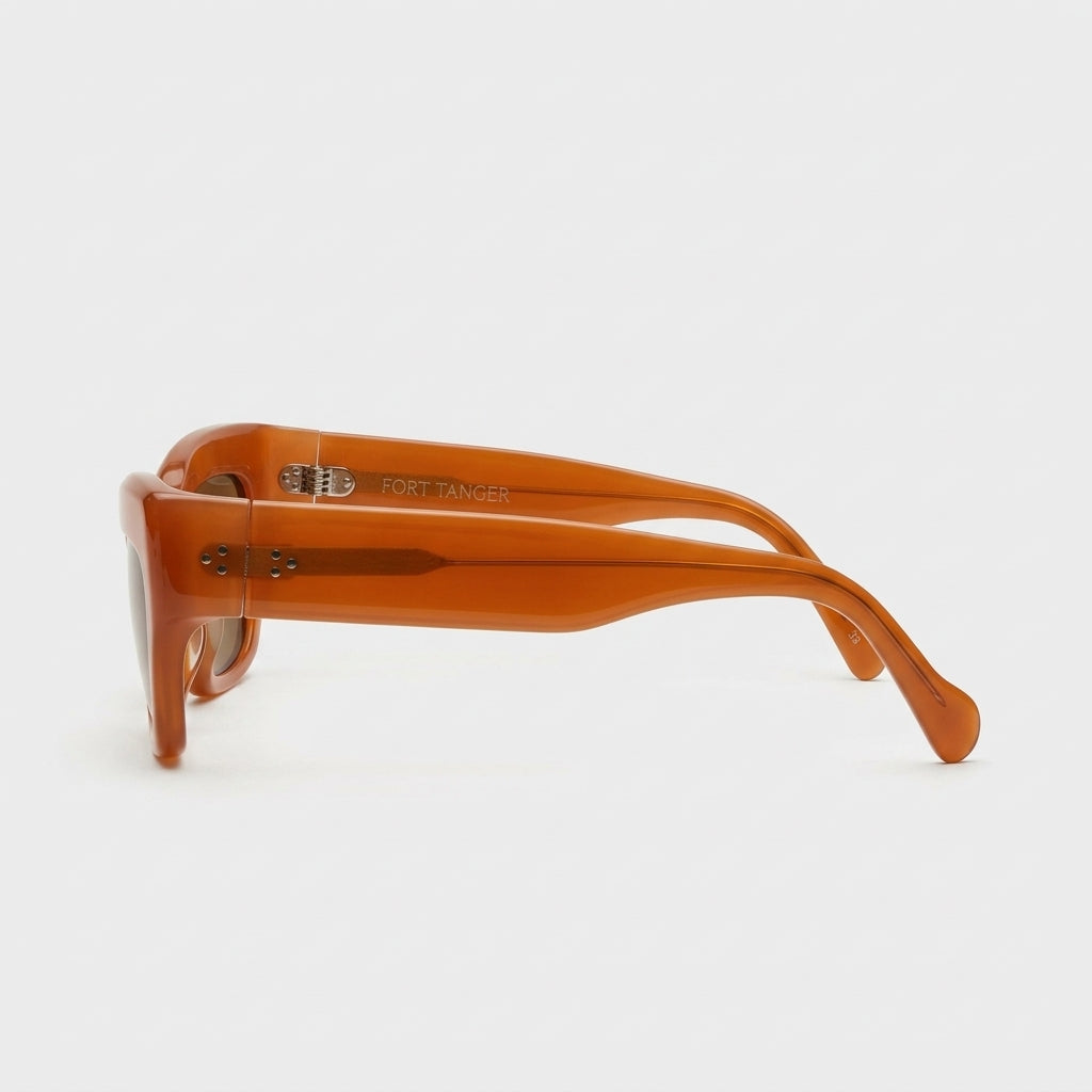 Chunky Orange Rectangle Sunglasses