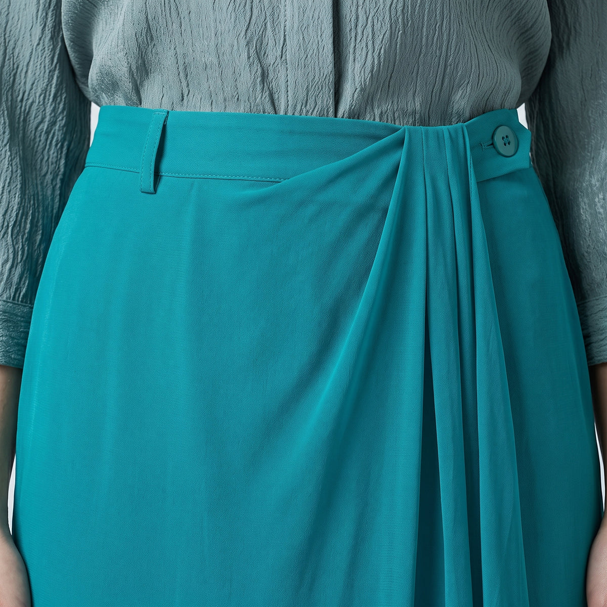 ALBERTA FERRETTI Draped Semi-Sheer Maxi Skirt - view 2