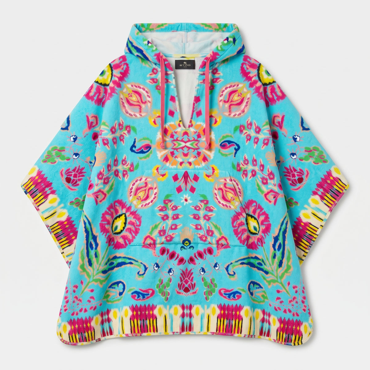 ETRO Vibrant Floral Hooded Towel Poncho