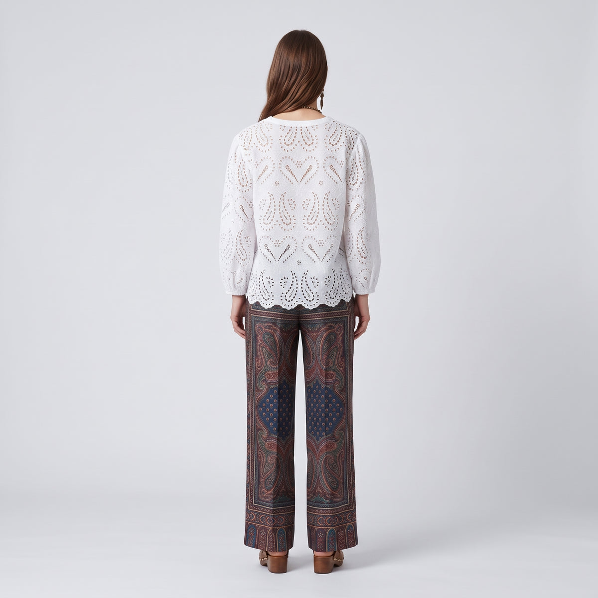 ETRO White Paisley Eyelet Blouse - view 5