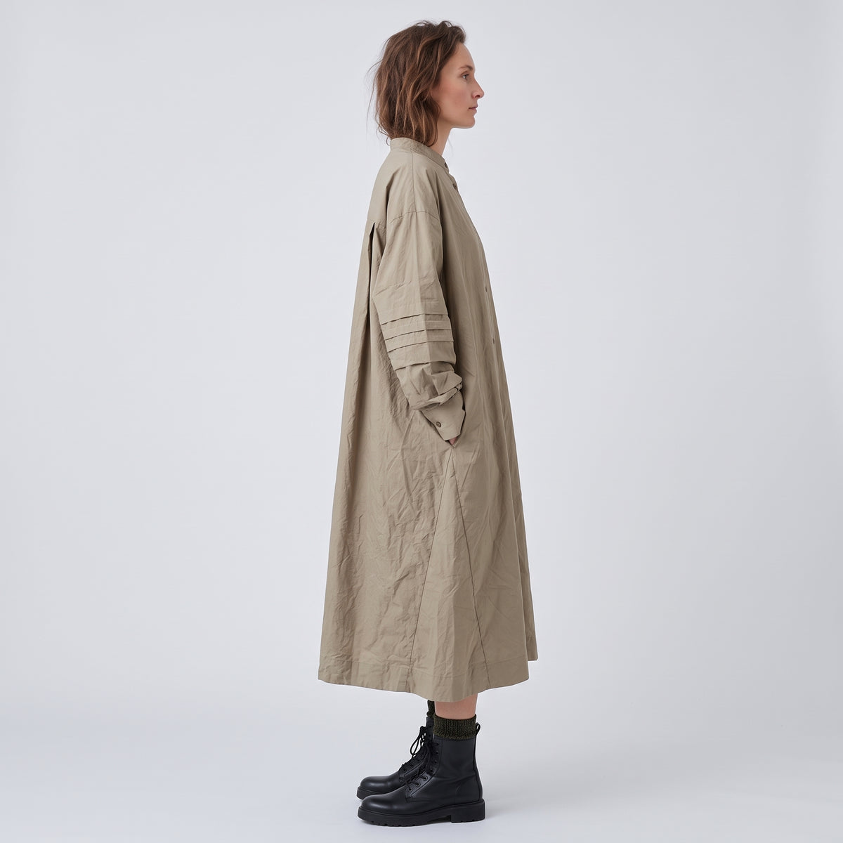 CASEY CASEY Pleated Sleeve Shirt Dress - view 4