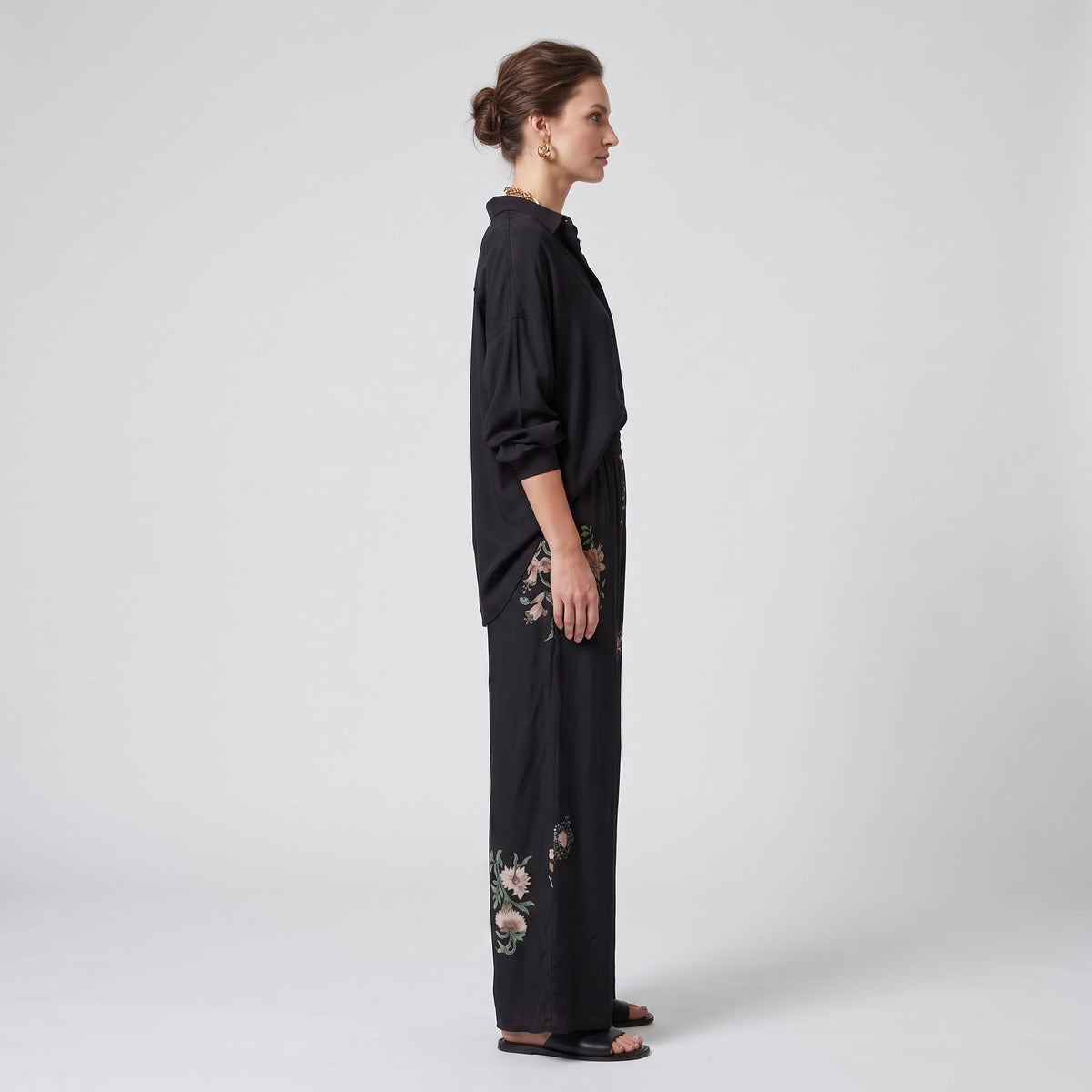 Ezra Duchess Floral Wide Trousers
