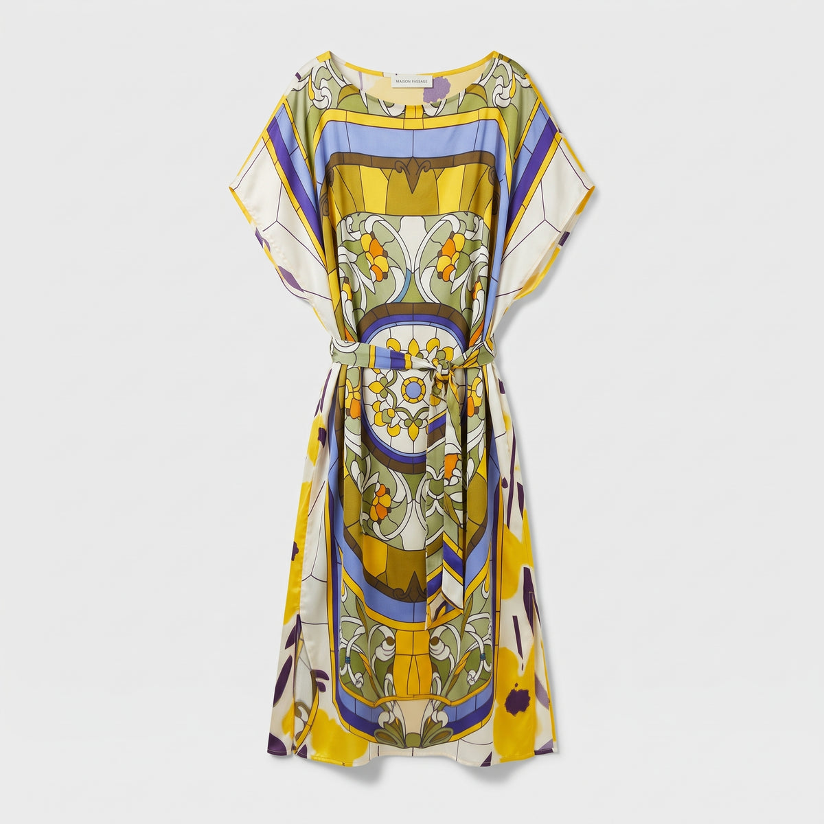 MAISON PASSAGE Yellow Multi Printed Midi Dress