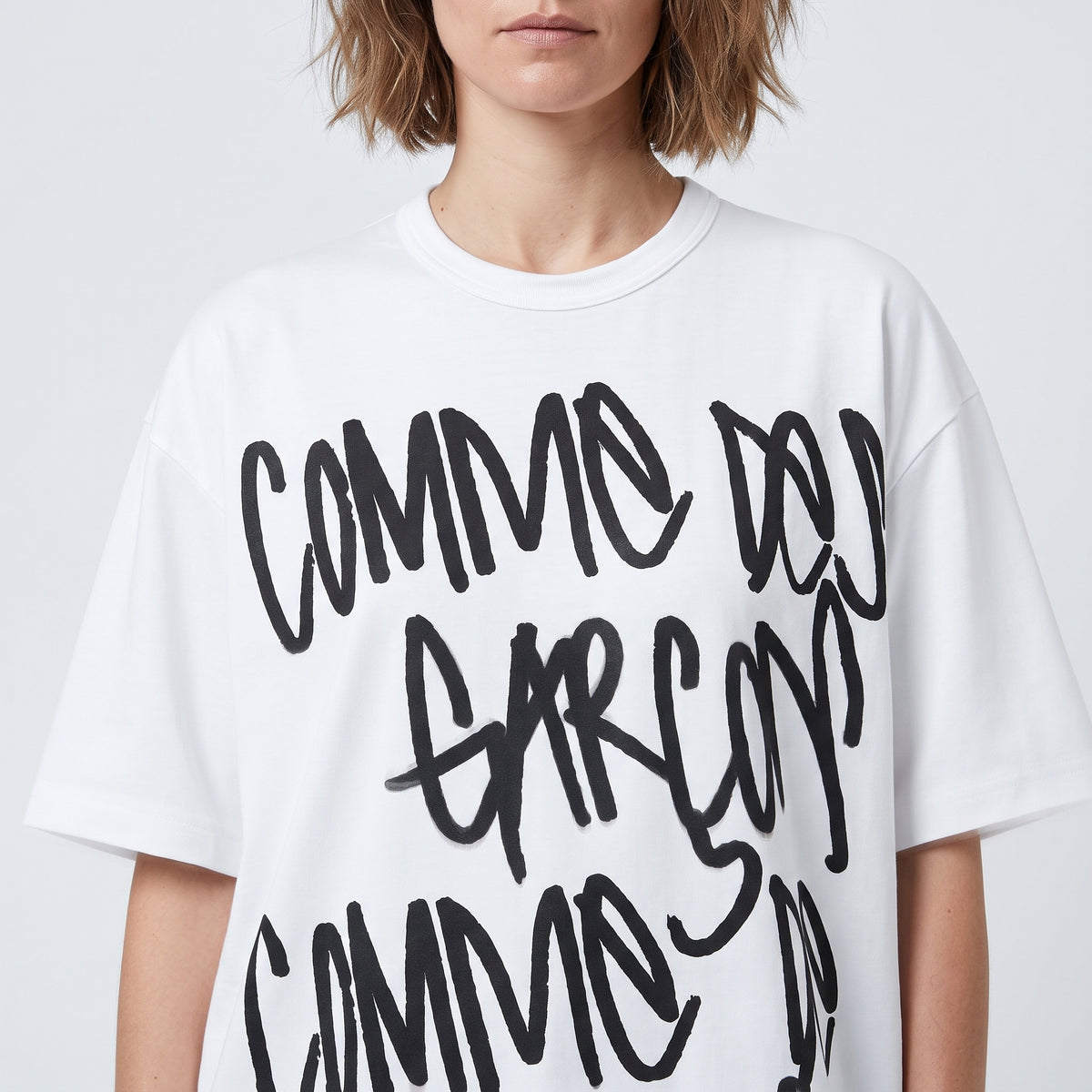COMME DES GARCONS Graffiti Logo Cotton T-Shirt - view 2