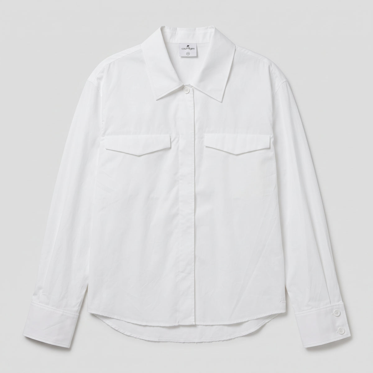 White Cotton Utility Pocket Shirt