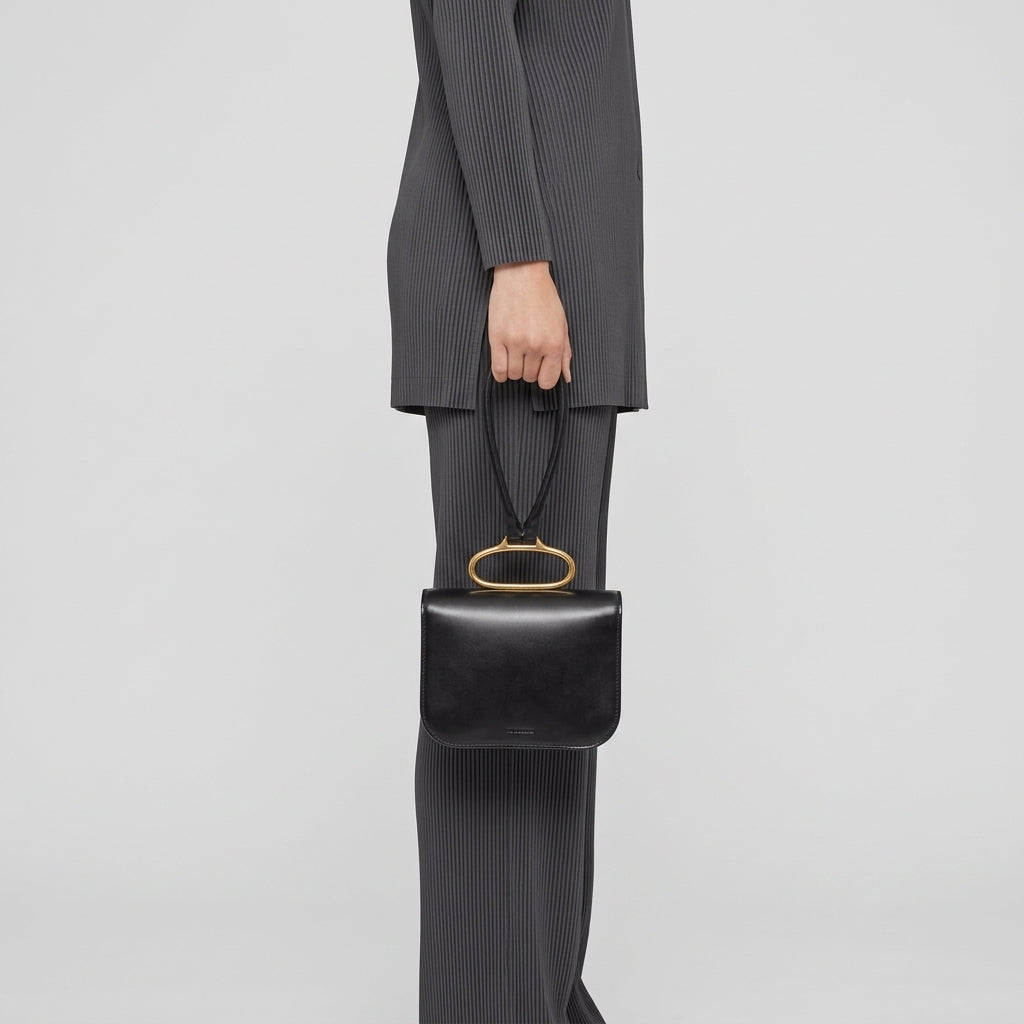 Sculptural Leather Loop Handbag