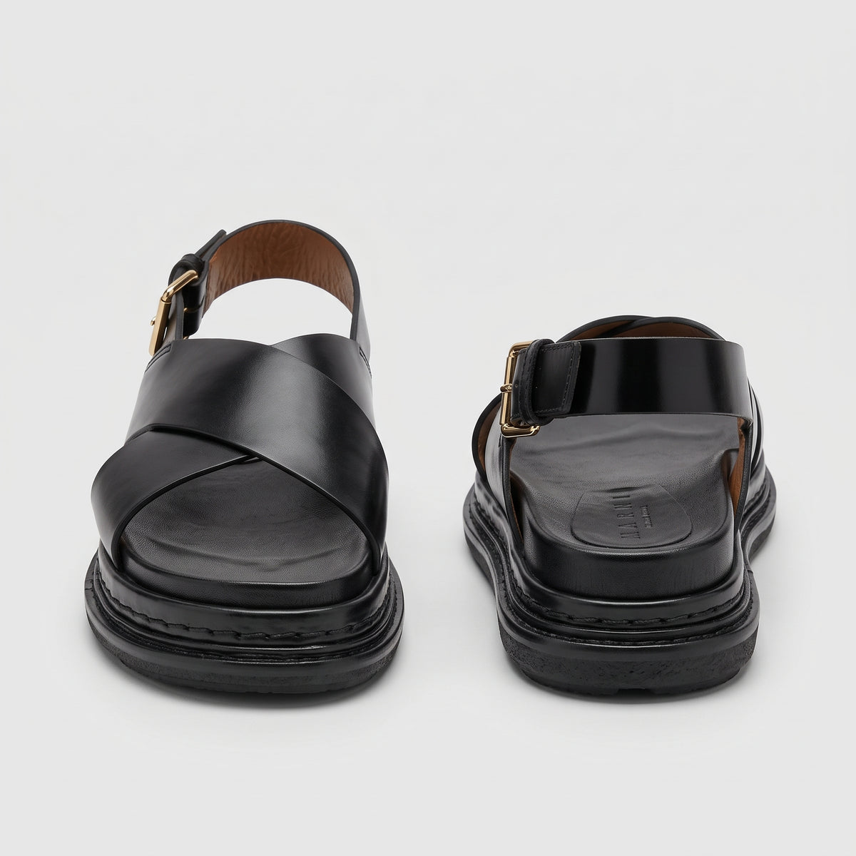 Chunky Leather Slingback Sandals