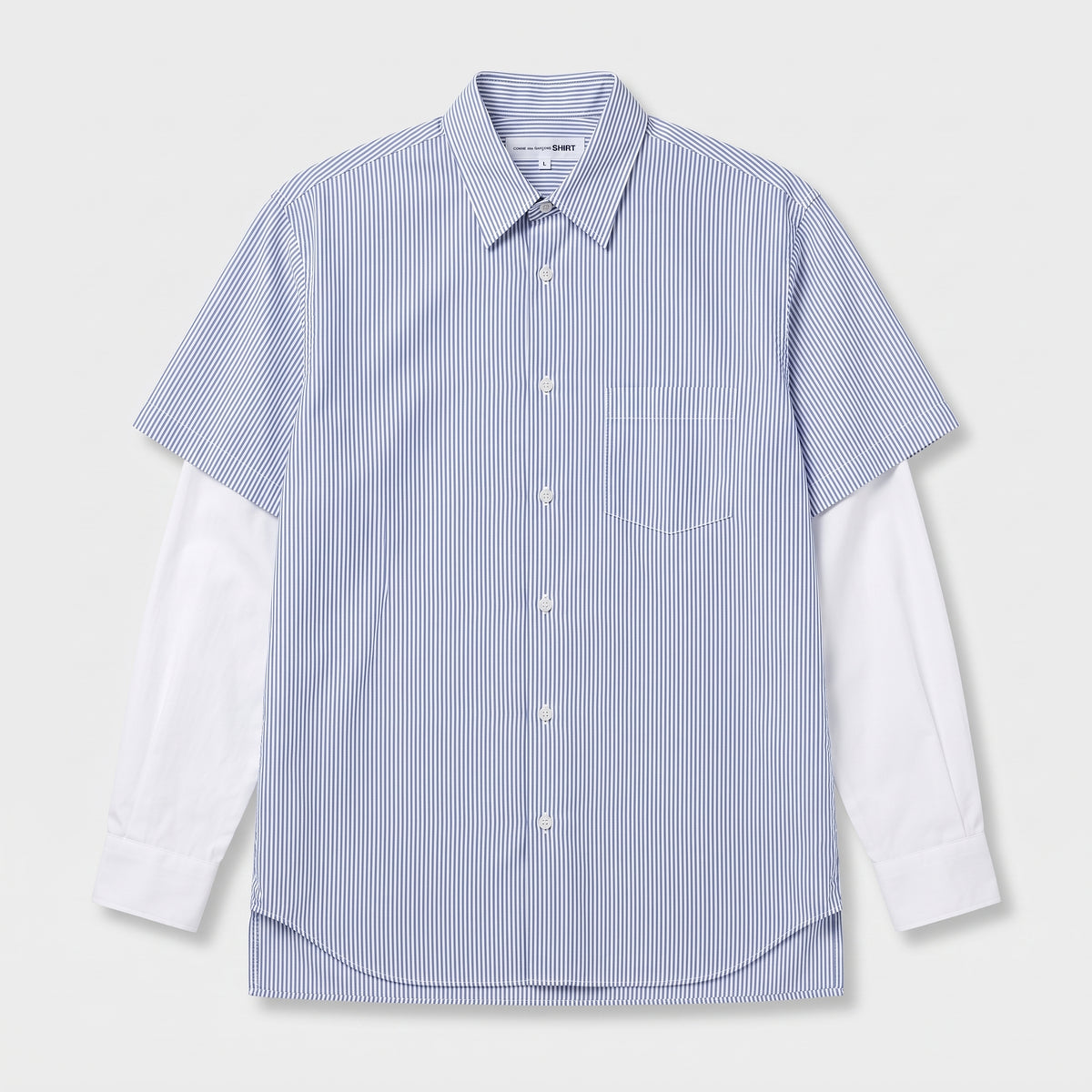 CDG SHIRT Layered Striped Button-Down Shirt