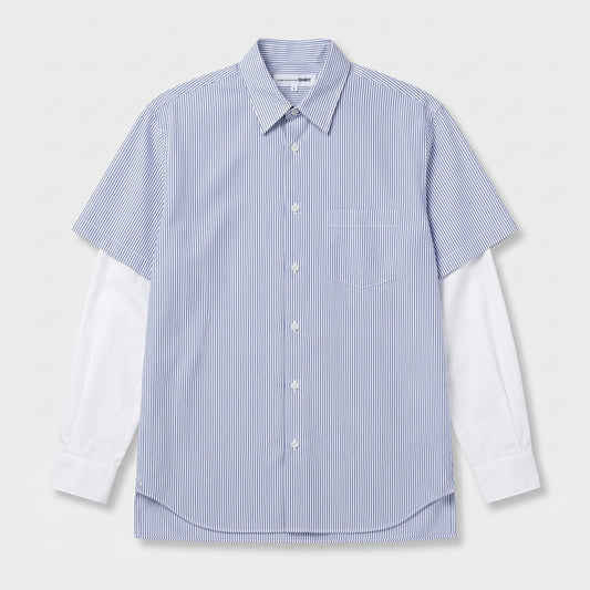 CDG SHIRT Layered Striped Button-Down Shirt
