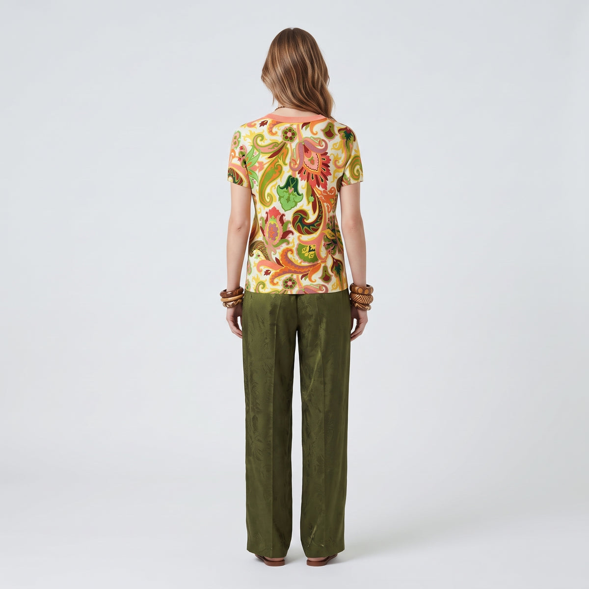 Vibrant Paisley Knit Top