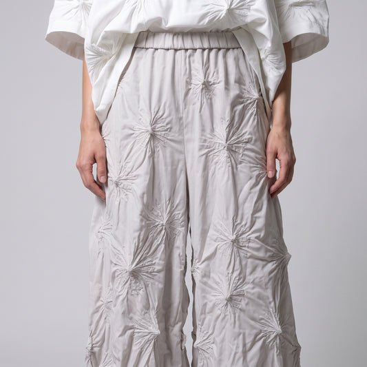 BUNZABURO Ivory Textured Wide Leg Pants - view 2