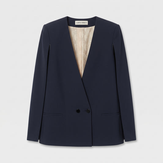 Tailored Minimalist Double-Breasted Jacket